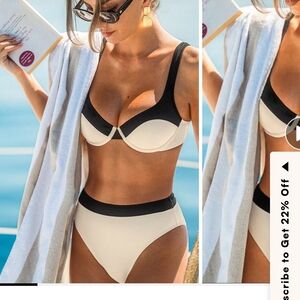 **BRAND NEW**Black & White High Waisted Bikini Set